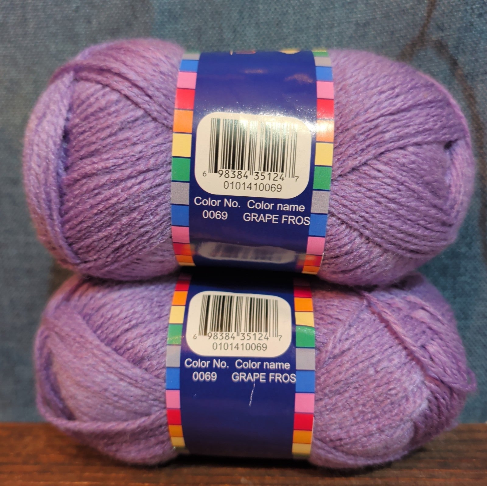 Herrschners Afghan Yarn 2 Ply Grape Frost Purple Acrylic 2 Skein