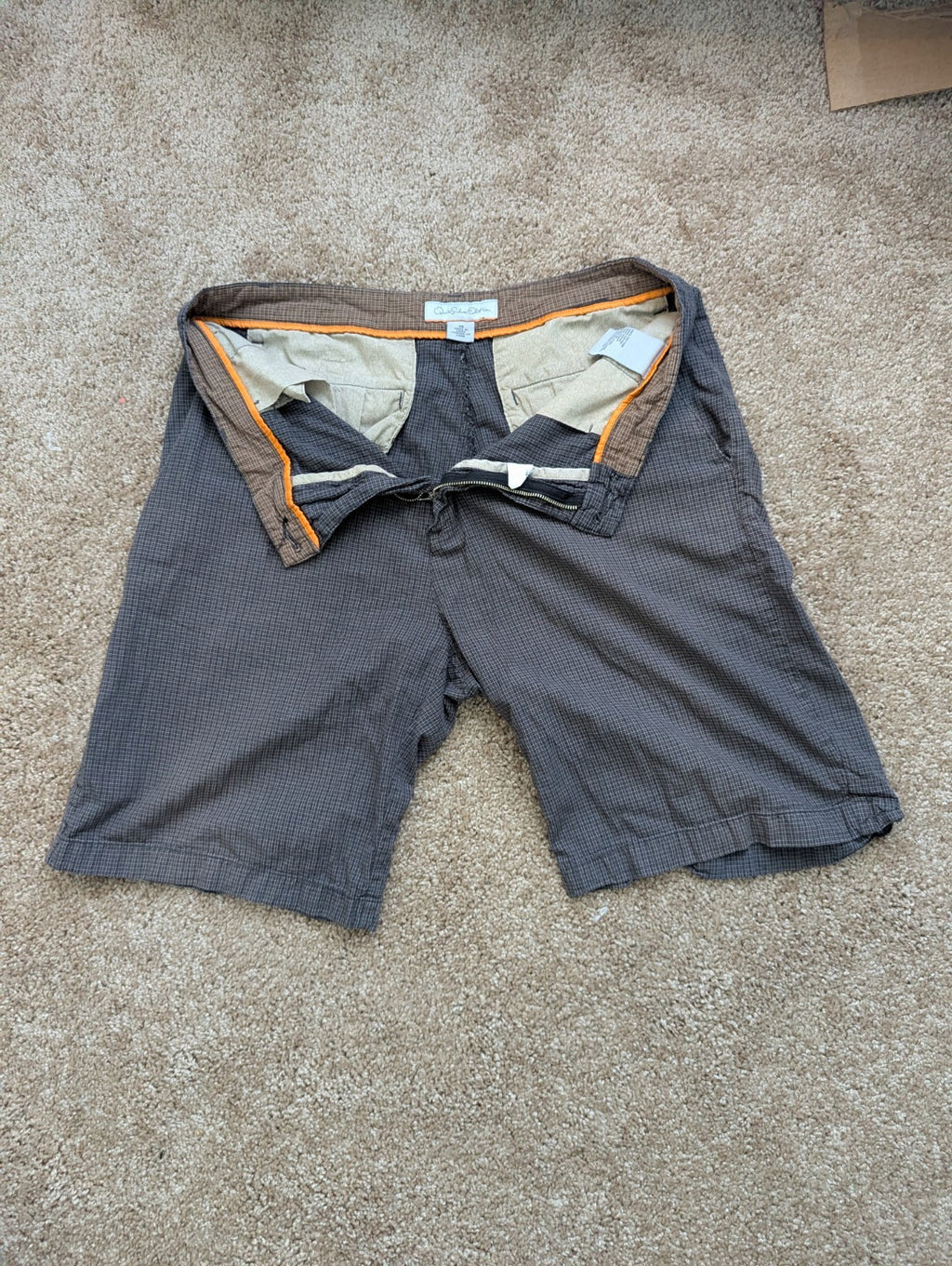 Quiksilver Edition Mens Shorts 34 Gray Micro Check Bermuda Walk Flat Front VTG