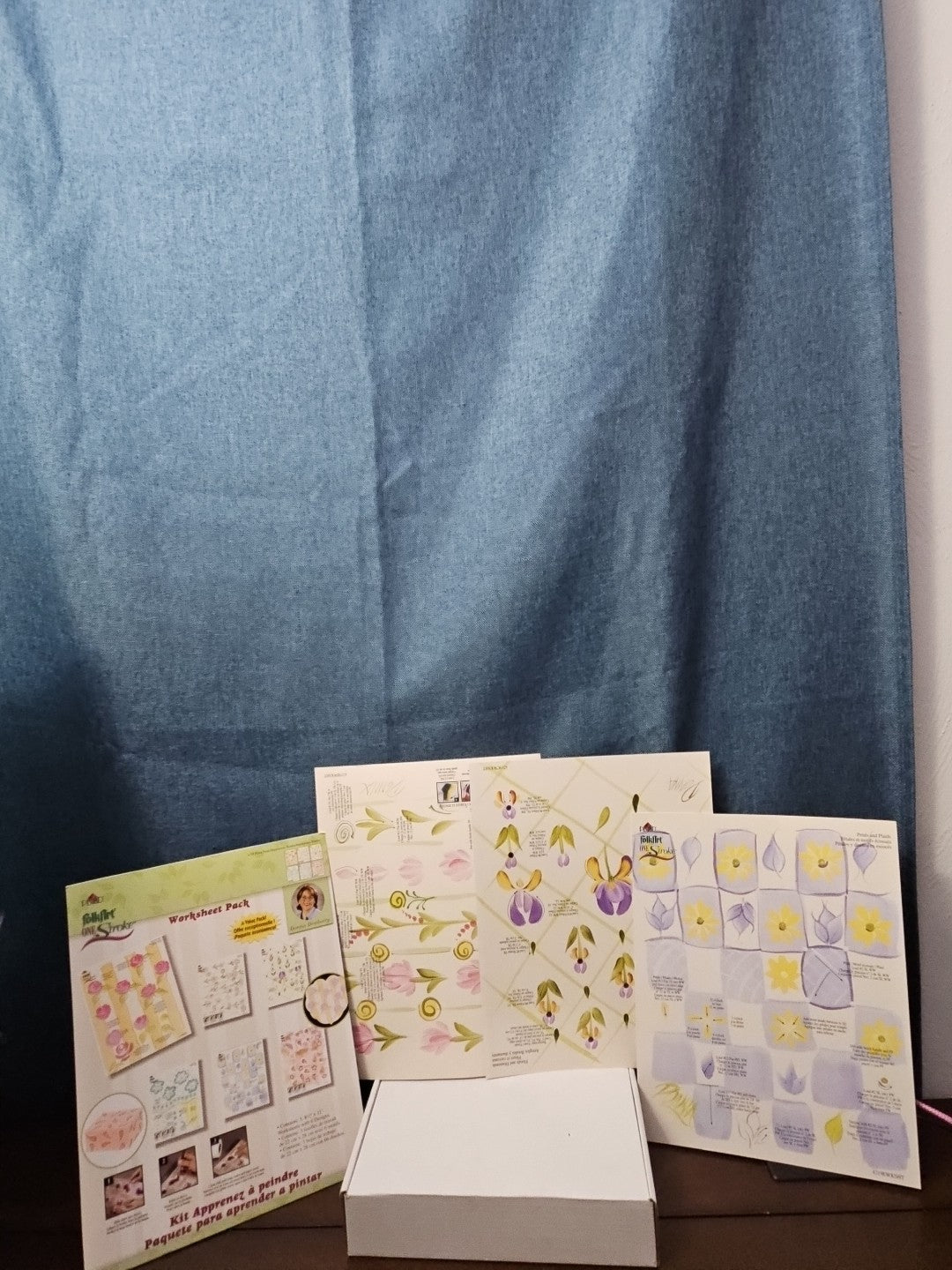 Set of 3 FolkArt One Stroke Painting Worksheet Packs | Flowers #4219 | Reusable