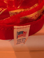 I Love Jesus Satin Hair Bonnet Sleep Cap Red Gold Glitter OS Made in USA