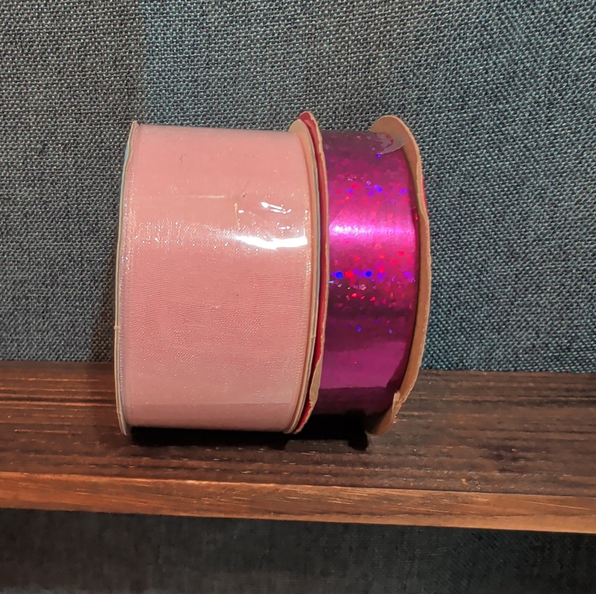 Offray Ribbon Lot 2 Pink Organdy Metallic Magenta Craft Destash