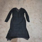 Black Lace Crochet Midi Tunic Dress Festival Whimsigoth XXL