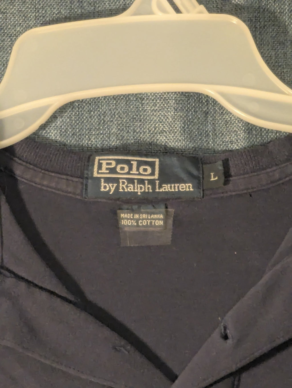 Vintage 90s Polo Ralph Lauren Shirt Men's L Navy Blue Green Pony Logo