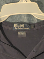 Vintage 90s Polo Ralph Lauren Shirt Men's L Navy Blue Green Pony Logo