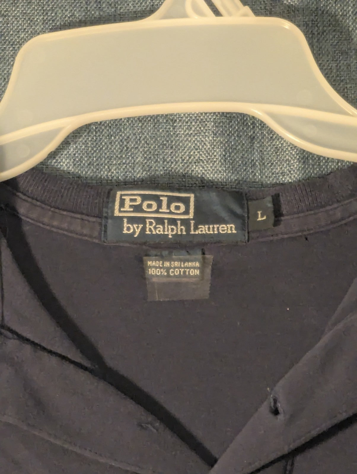 Vintage 90s Polo Ralph Lauren Shirt Men's L Navy Blue Green Pony Logo