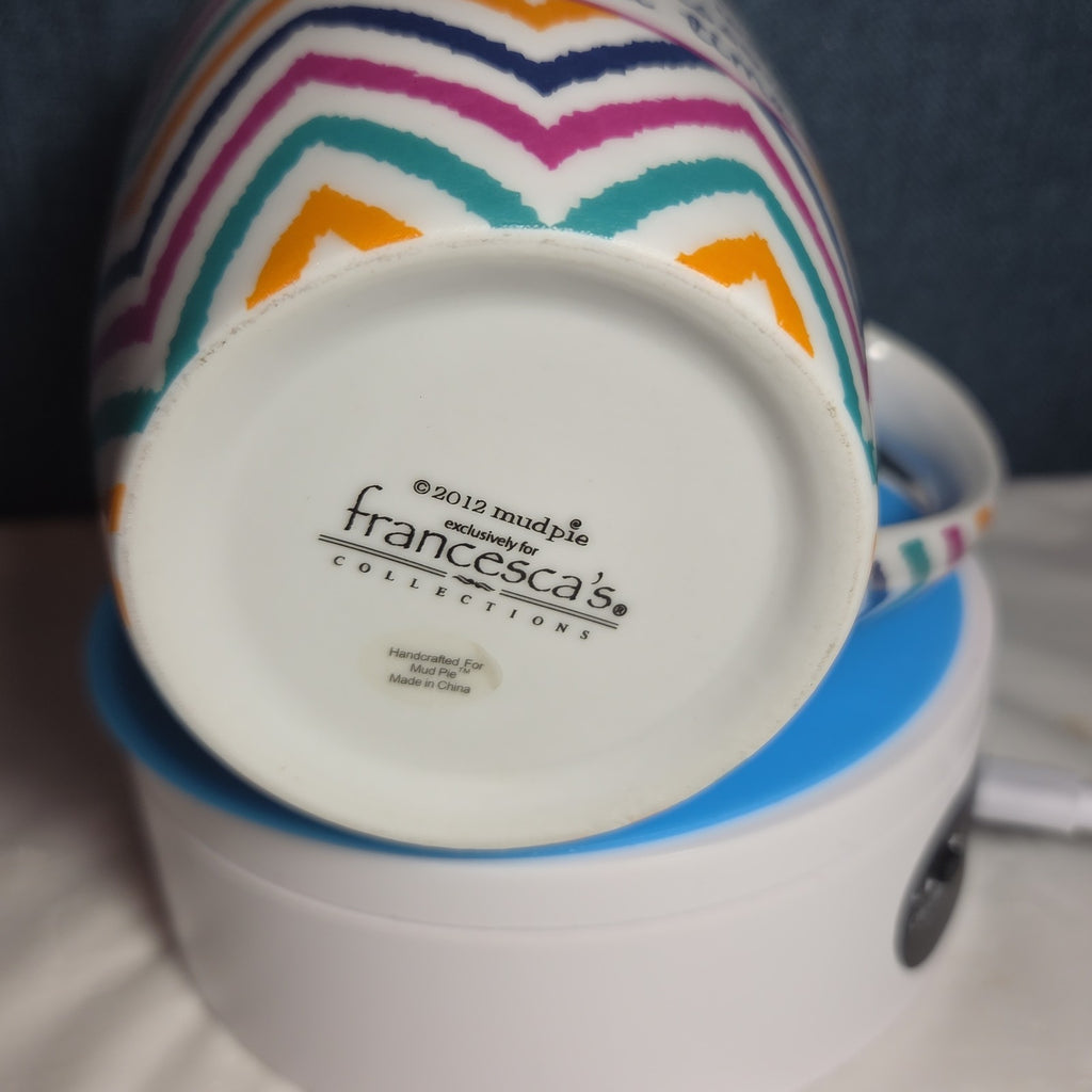 Mud Pie Francesca's Teacher Quote Mug Colorful Chevron 2012