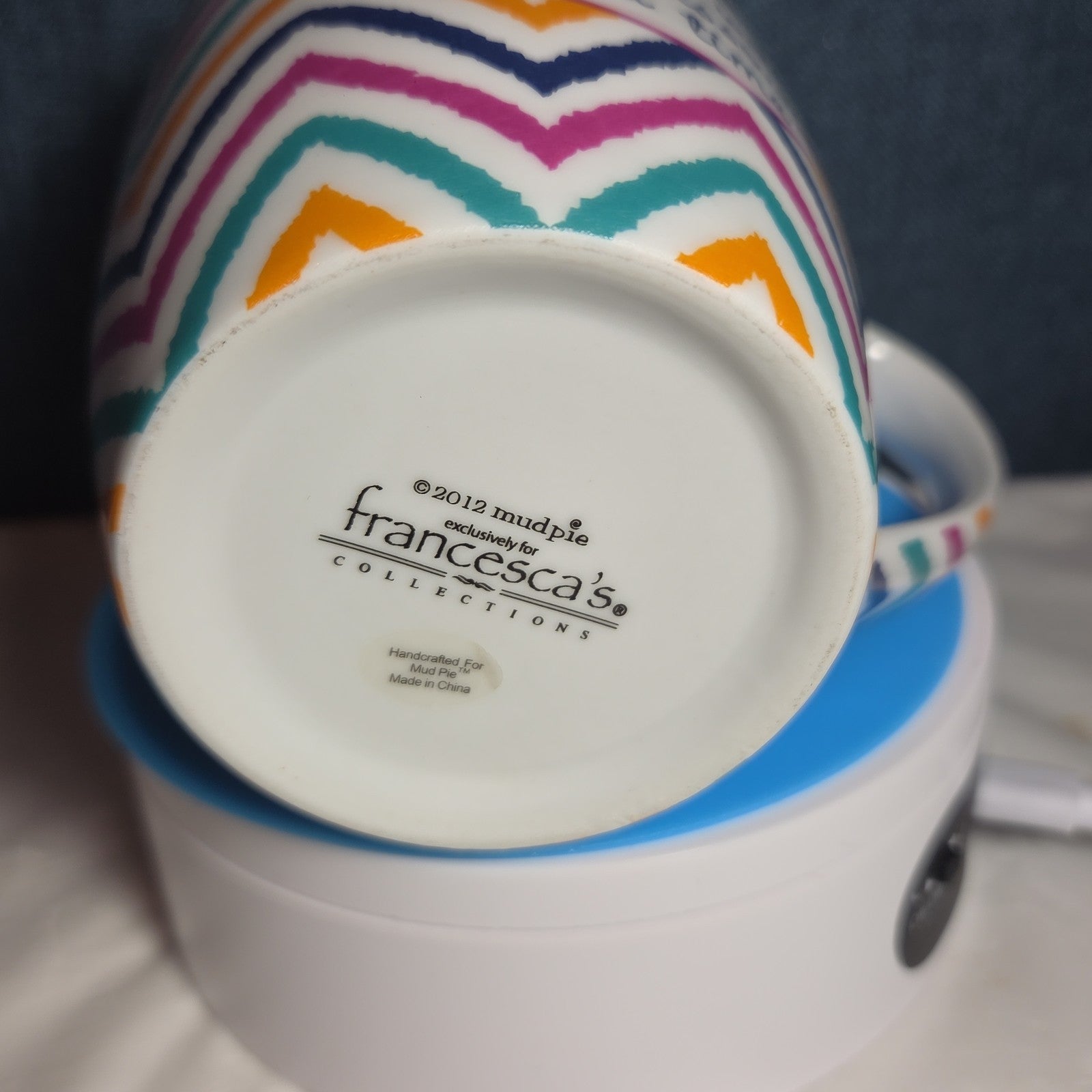 Mud Pie Francesca's Teacher Quote Mug Colorful Chevron 2012