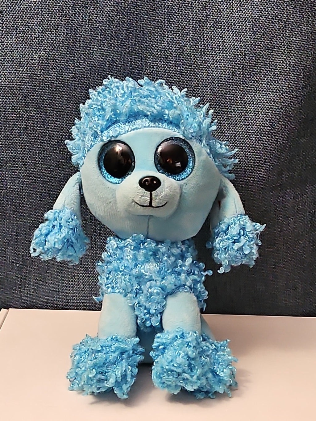 Retired Ty Beanie Boos Mandy Blue Poodle Plush 10" Medium Buddy |  Sparkle Eyes