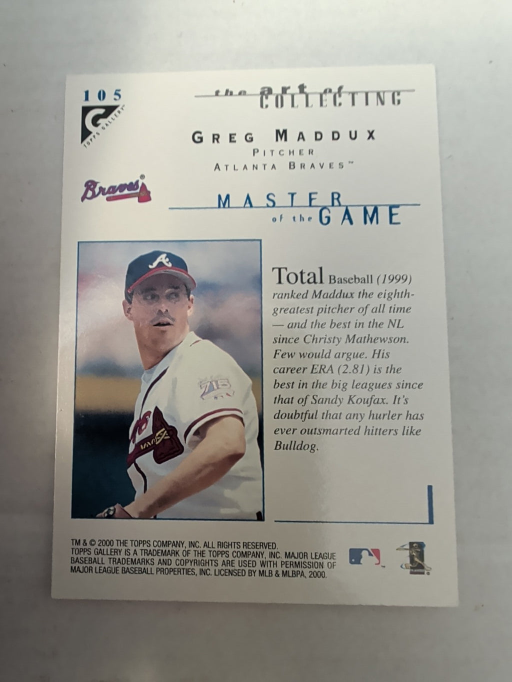 2000 Topps Gallery - Masters of the Game Greg Maddux #105