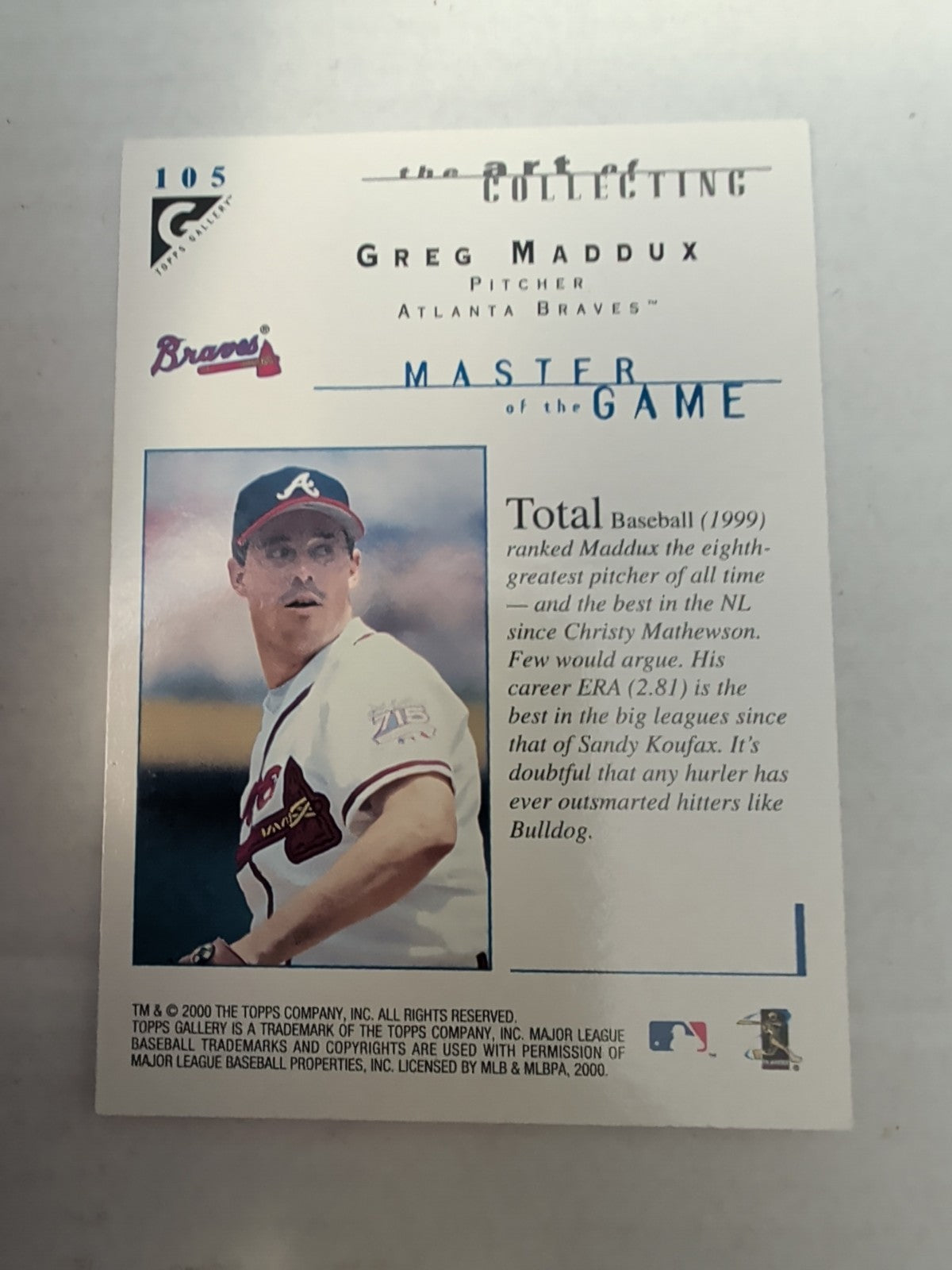 2000 Topps Gallery - Masters of the Game Greg Maddux #105