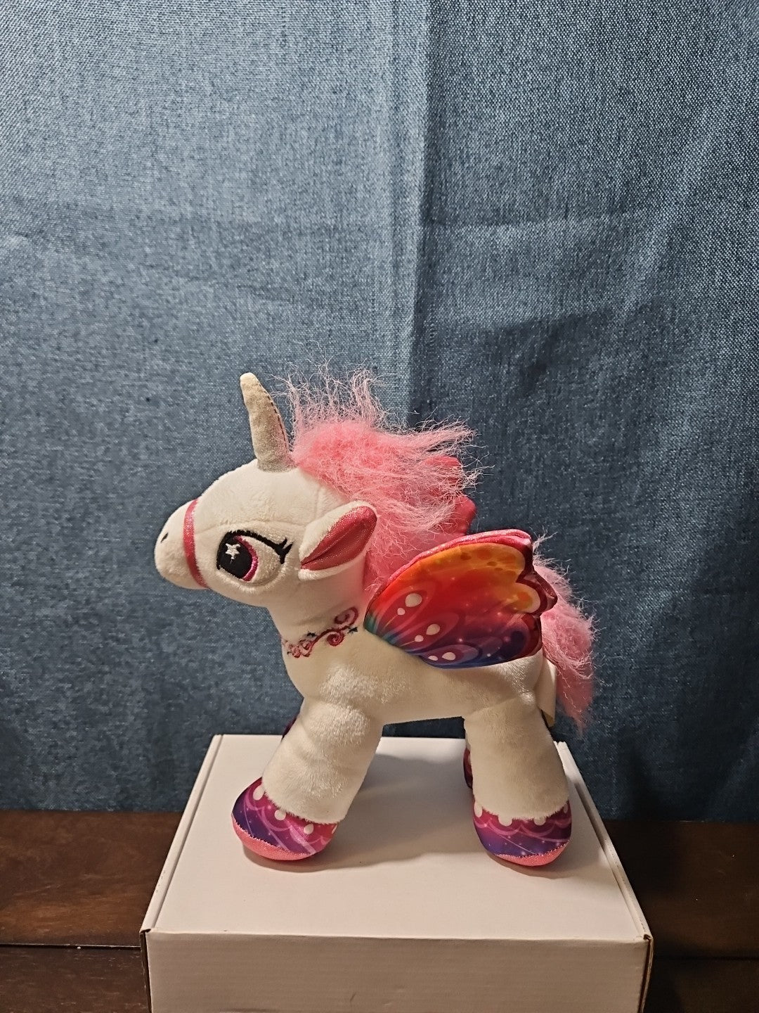 2 Star Eye Unicorn Plush Set | Pink & White Pegasus Stuffed Animals | Shimmer