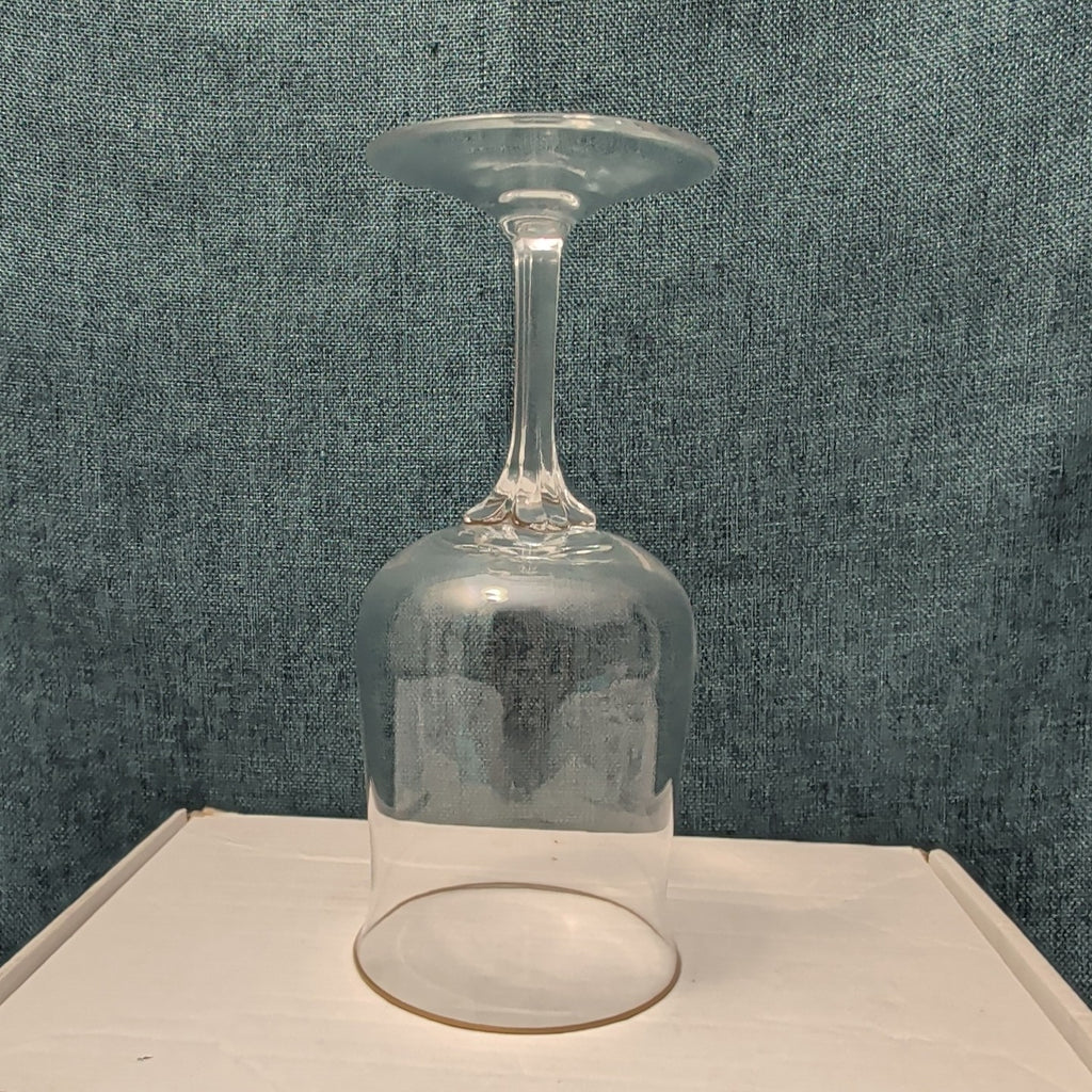 LENOX Crystal INTRIGUE Wine Glasses Gold Trim Fluted Rim Vintage 80s | Set of 6