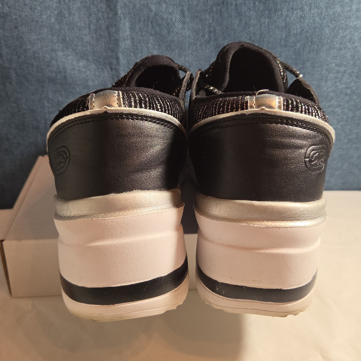 Ecko Red Black Glitter Sneakers 8.5 Georgina Shimmer Low Top Athletic Shoes