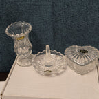 Forever Crystal 3pc Vanity Set | 24% Lead Crystal Zajecar Yugoslavia NEW IN BOX