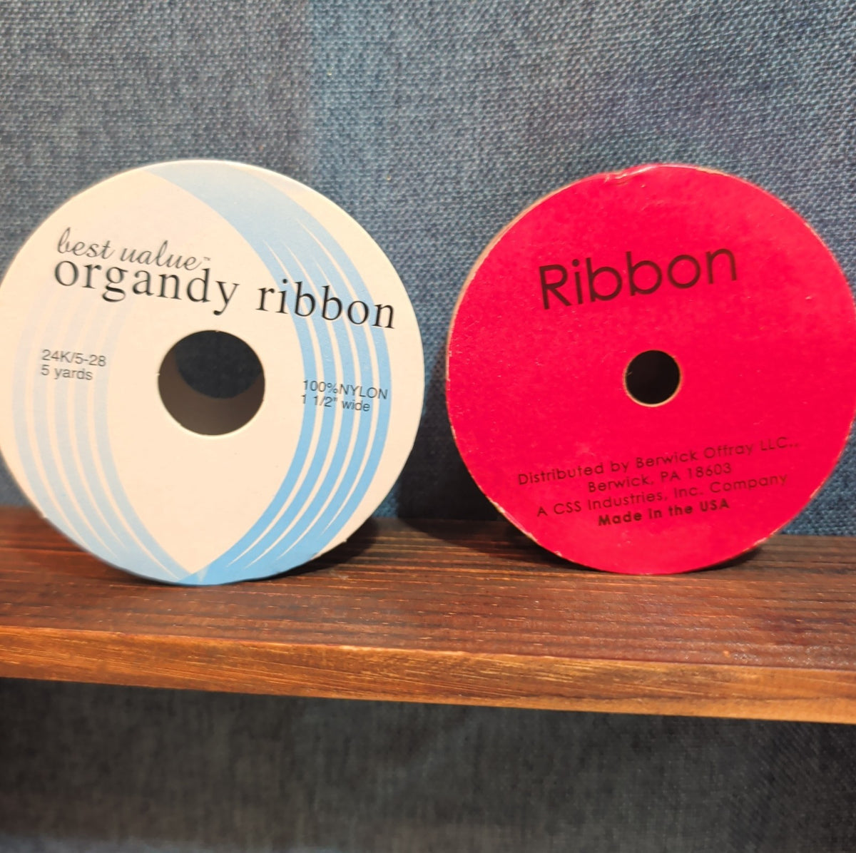Offray Ribbon Lot 2 Pink Organdy Metallic Magenta Craft Destash