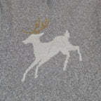 Hatley Girls Reindeer Knit Dress Size 10 Holiday Winter Sparkly Grey