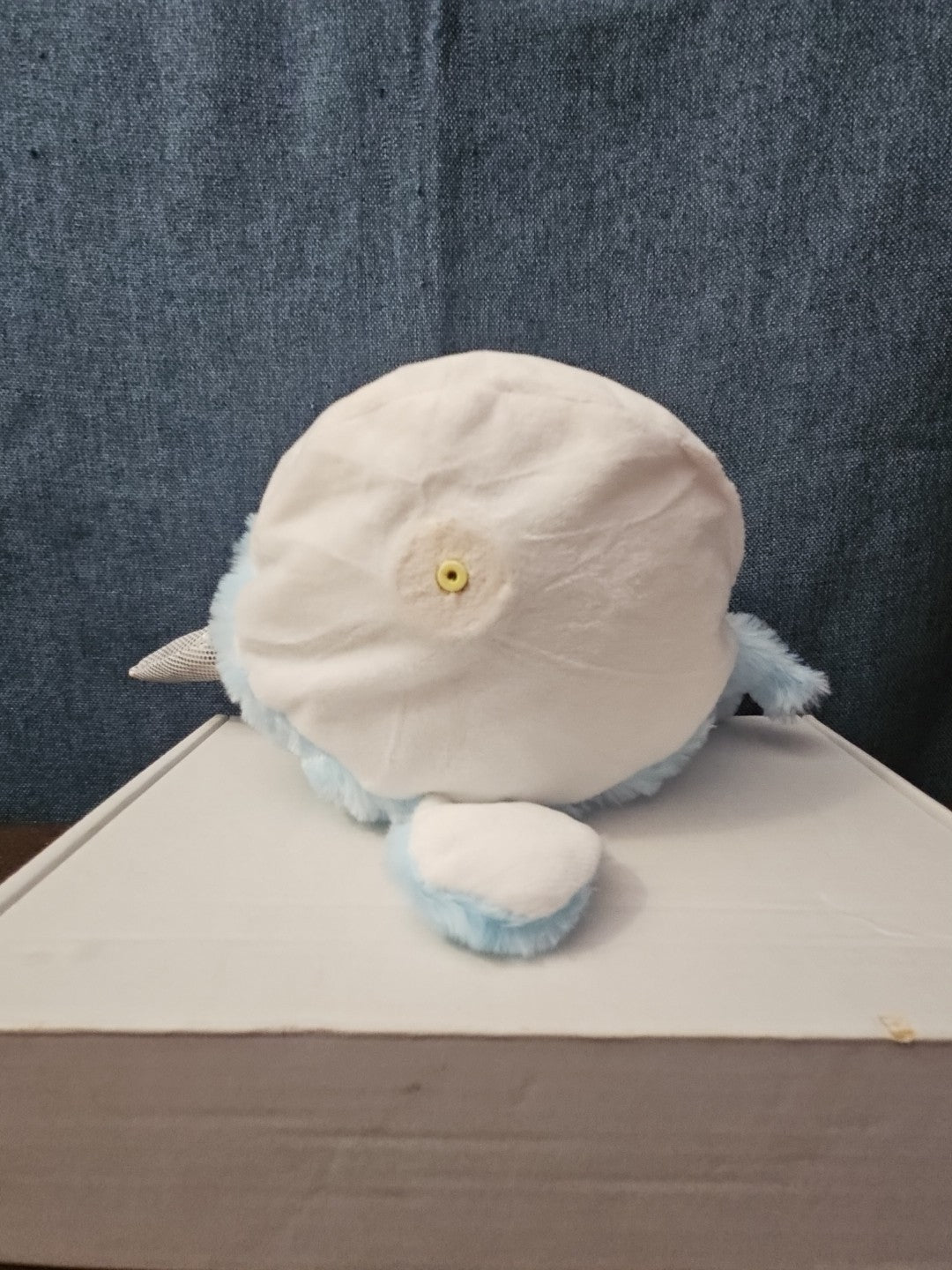 Blue Narwhal Plush Ball Toy 8.25" Inflatable Bouncy Stuffed Animal Sensory Play