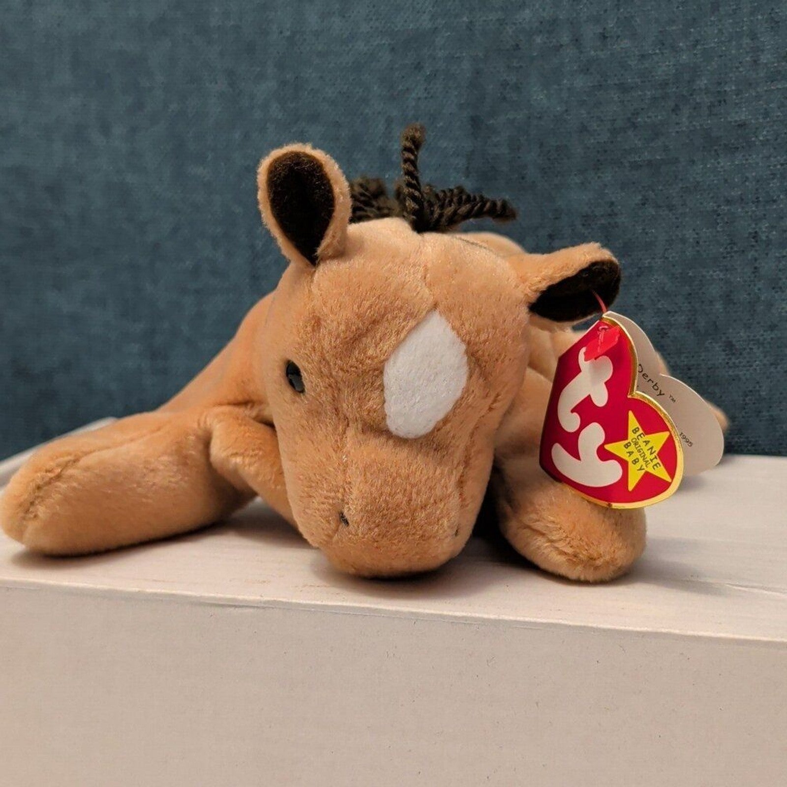 TY Beanie Baby DERBY Horse 1995 | White Star Forehead | MWMT Mint Tags | Rare