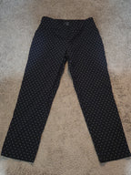 Zac & Rachel Pants 12 Black White Polka Dot Pull On Stretch