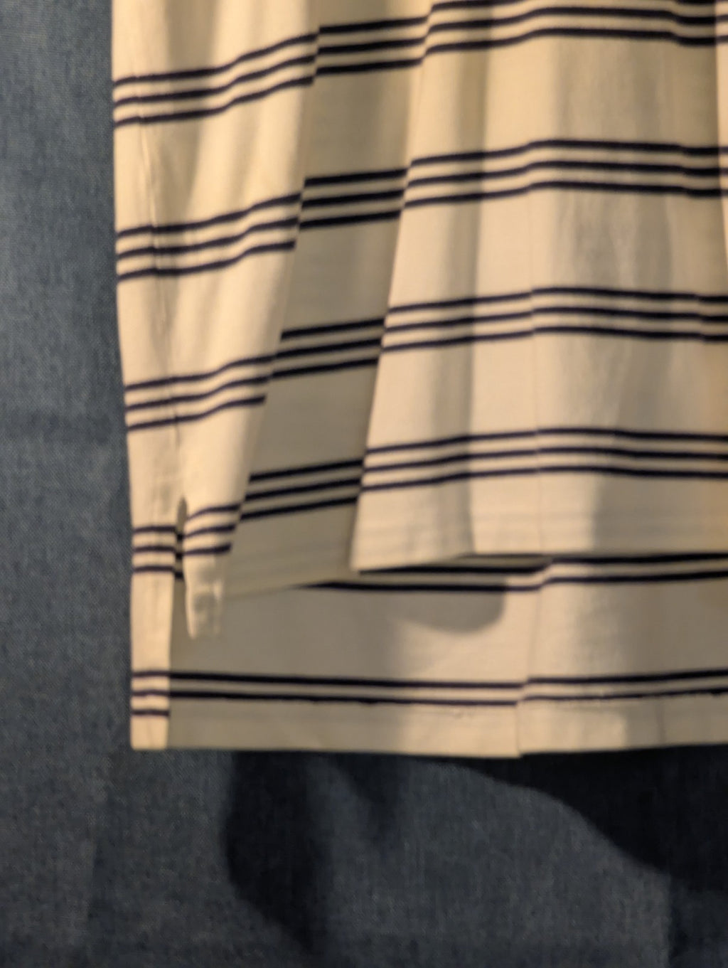 Vintage 90s Polo Ralph Lauren Shirt Men's Large Cream Navy Stripe 