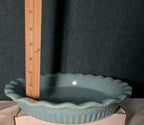 Paula Deen Pie Plate Robin's Egg Blue Speckled Stoneware 11.25" Ruffled Edge