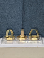 Set of 6 Modern Gold Hexagon Napkin Rings | Metal Geometric Table Decor | NEW