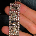 Beautiful Vintage Rhinestone Bracelet 7” w/Safety Chain   403J