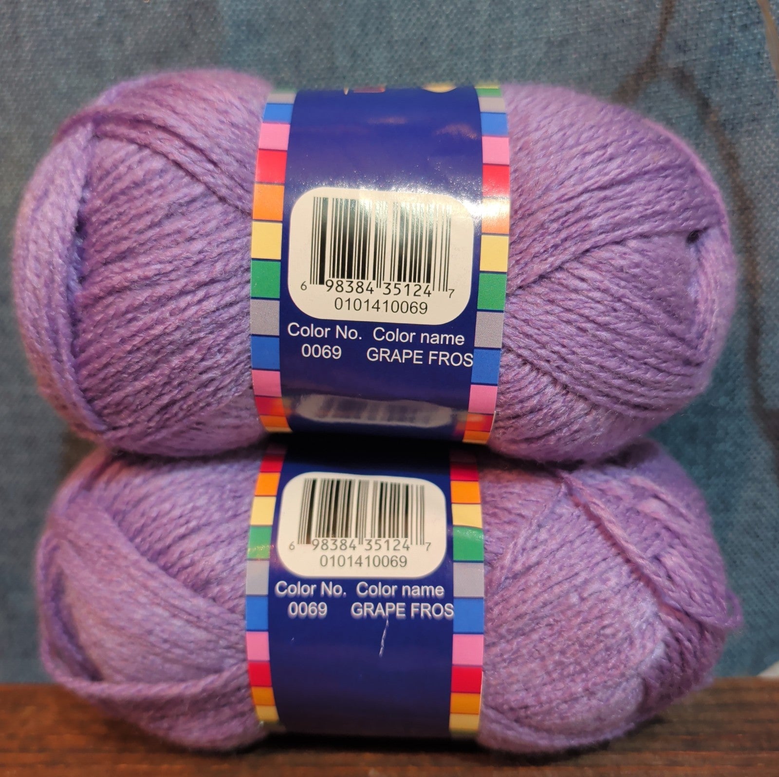 Herrschners Afghan Yarn 2 Ply Grape Frost Purple Acrylic 2 Skein