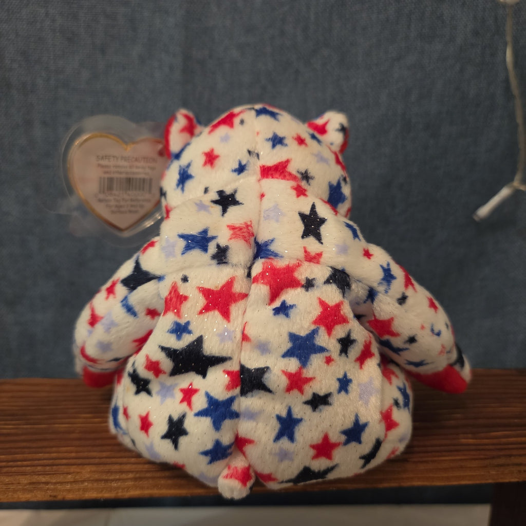 Ty Beanie Baby Red Patriotic Star Bear Plush 2003