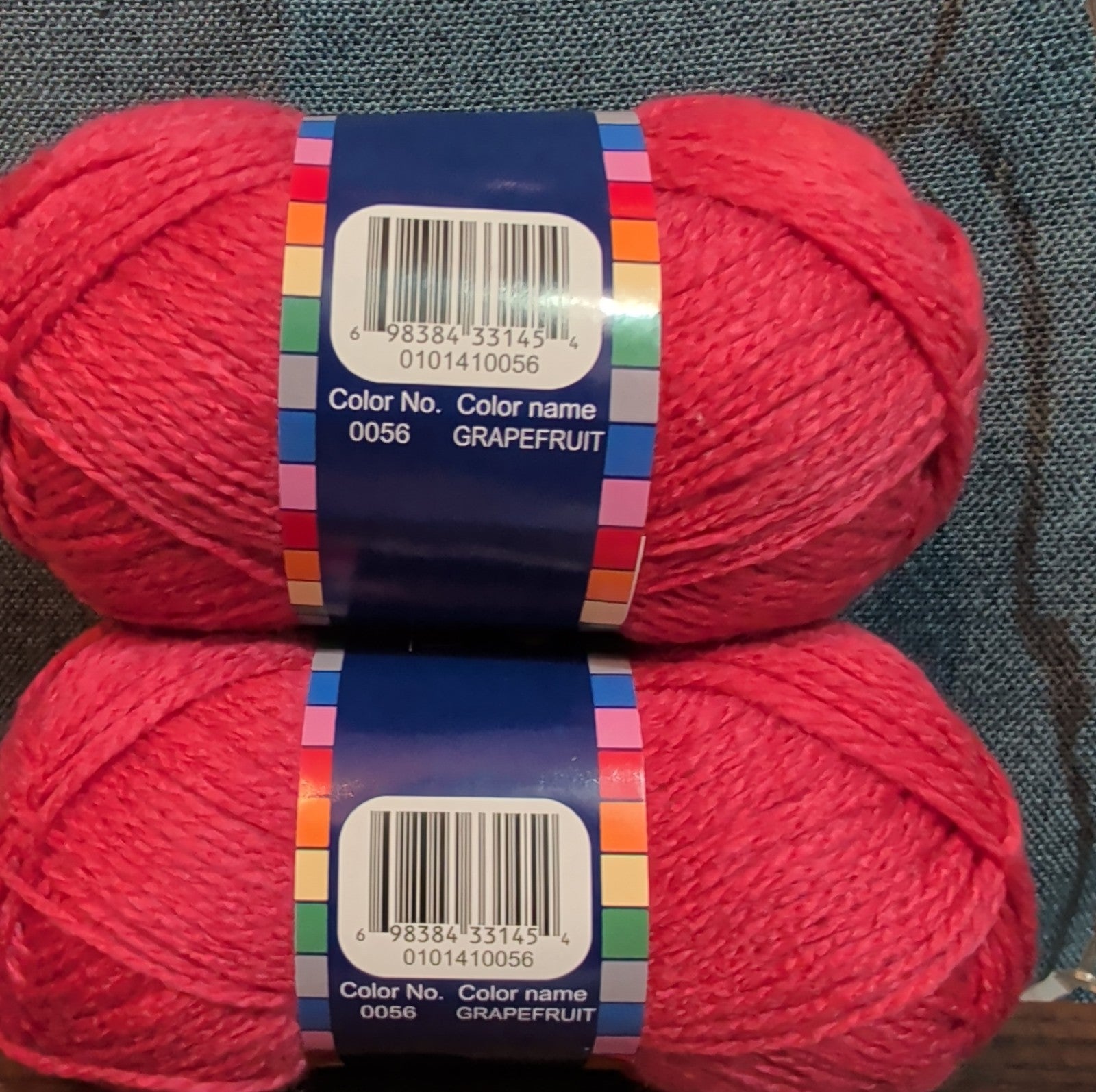 Herrschners Afghan Yarn Lot 2 Skeins 2 Ply  Grapefruit Acrylic 220 Yards Each