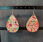 Faux Leather Teardrop Earrings Christmas Holiday Party Vibe NEW