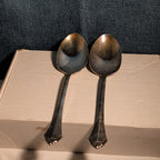 4 Pc ONEIDA Community ROYAL FLUTE Serving Set | Kenwood Meat Fork Spoons MCM