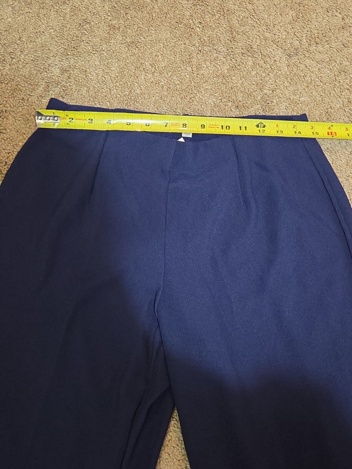 TravelSmith Pants Womens MP Navy Blue Wide Leg Stretch Travel Pull On Style 3212
