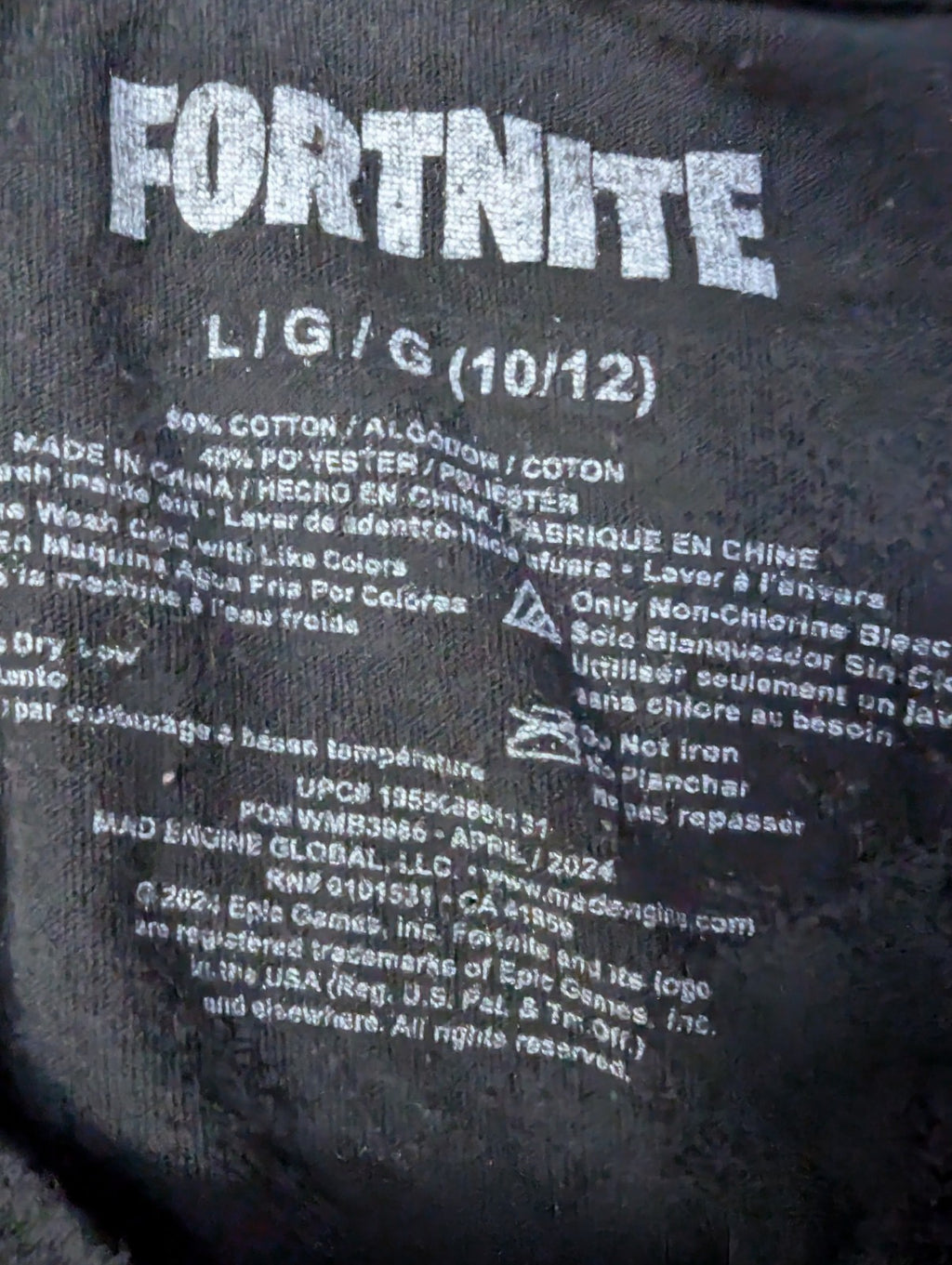 Set Of 2 Fortnite Boys T-Shirts Size L (10-12) Black Graphic Tees Gamer Shirts