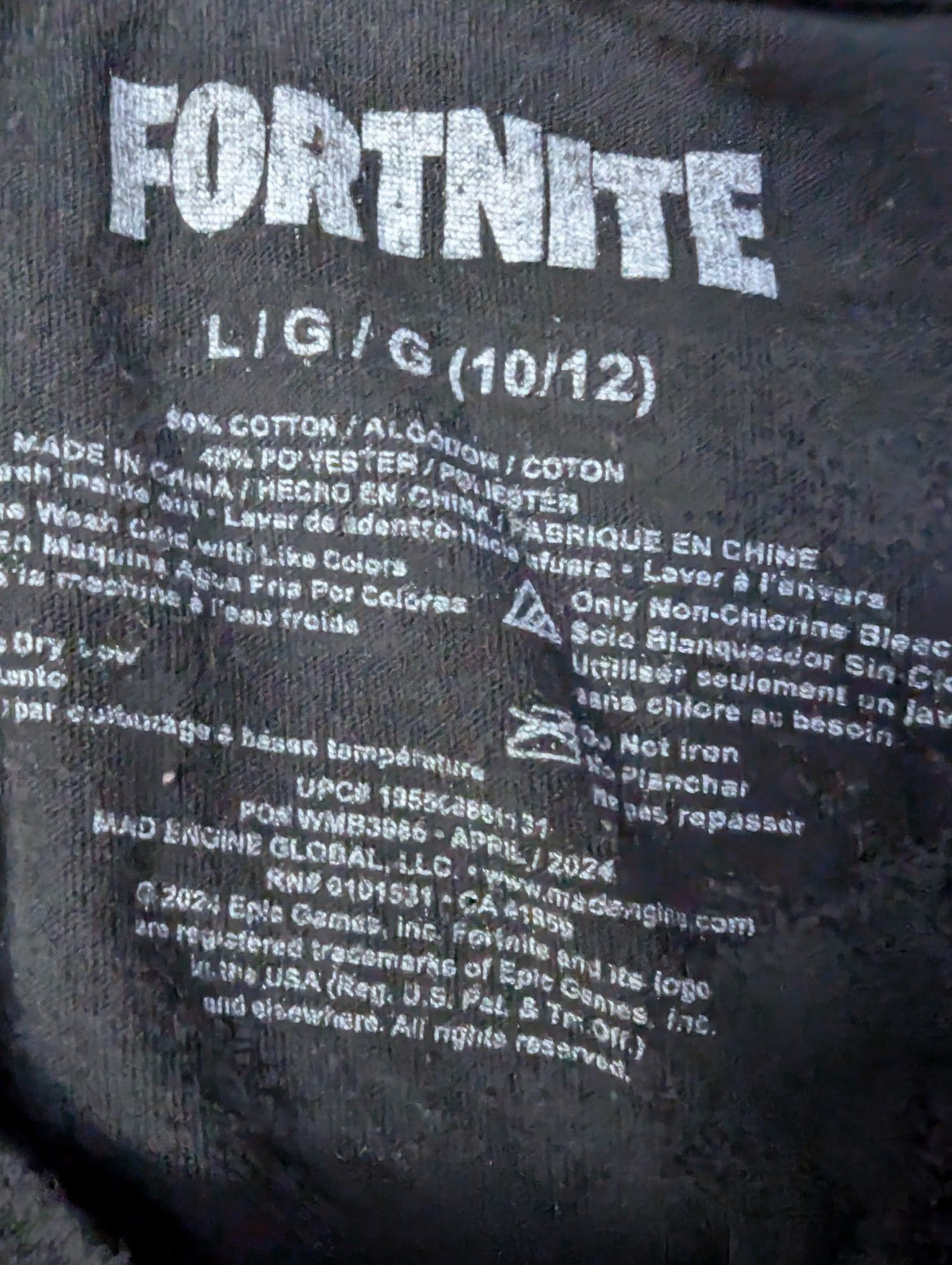 Set Of 2 Fortnite Boys T-Shirts Size L (10-12) Black Graphic Tees Gamer Shirts