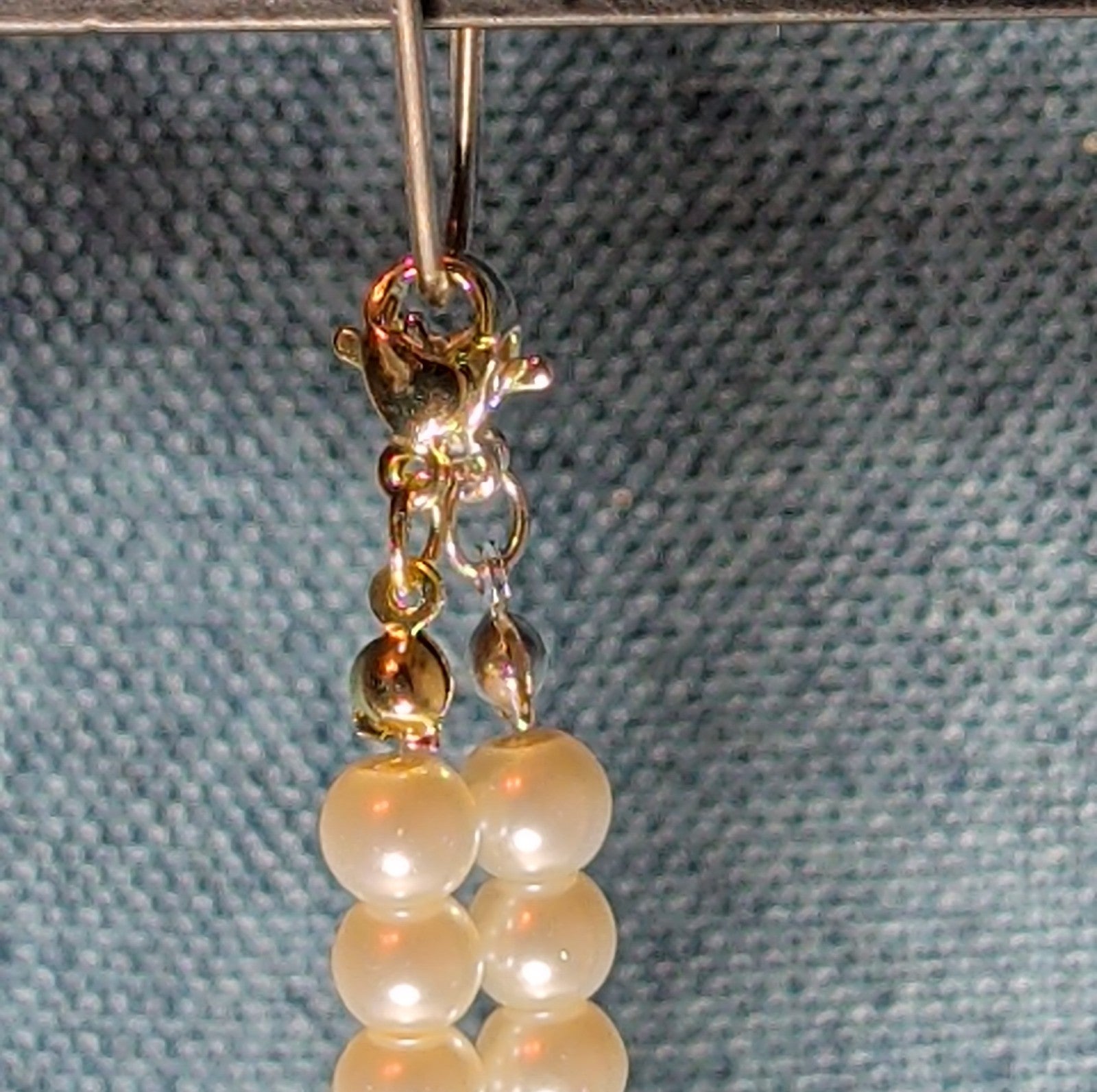 Faux Pearl Purse Charm Gold Silver Tone W Letter Initial