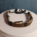 Boho Tribal Leather Cord Bracelet Carved Bead Unisex