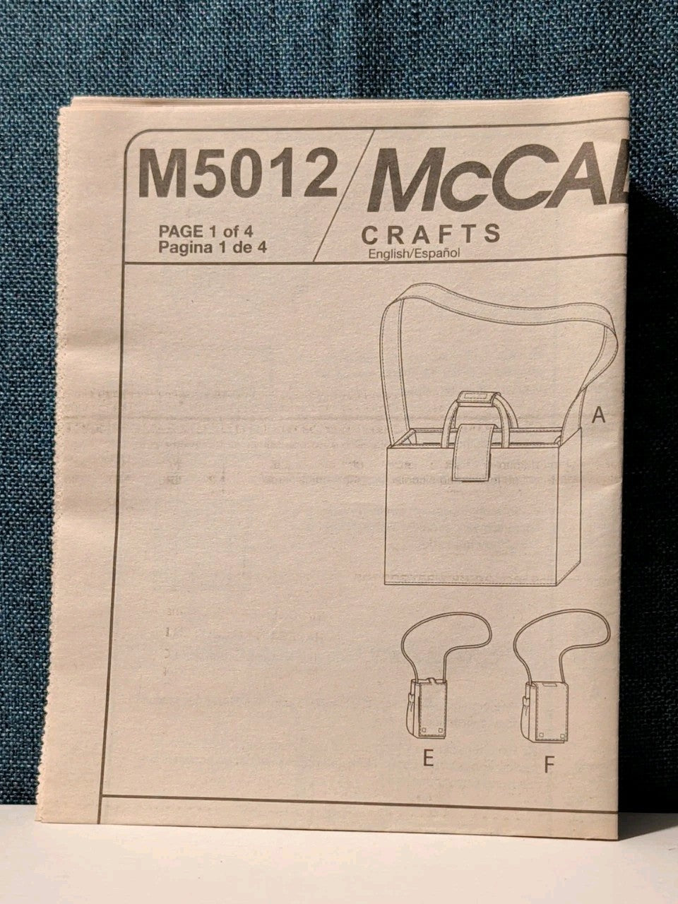 McCall's M5012 Fashion Accessories Pattern 2005 | Tote Checkbook Keyring | UNCUT