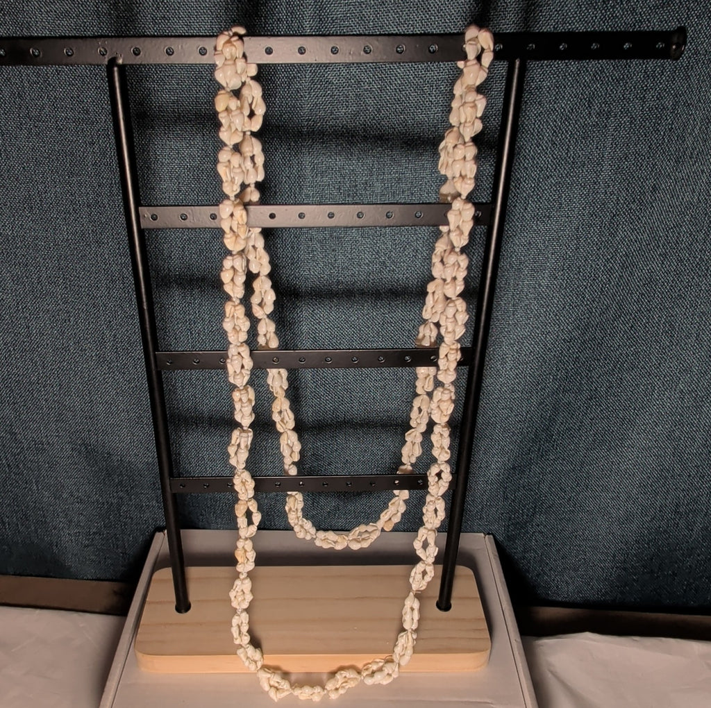 Hawaiian Woven Shell Lei Long Necklace Boho Beach