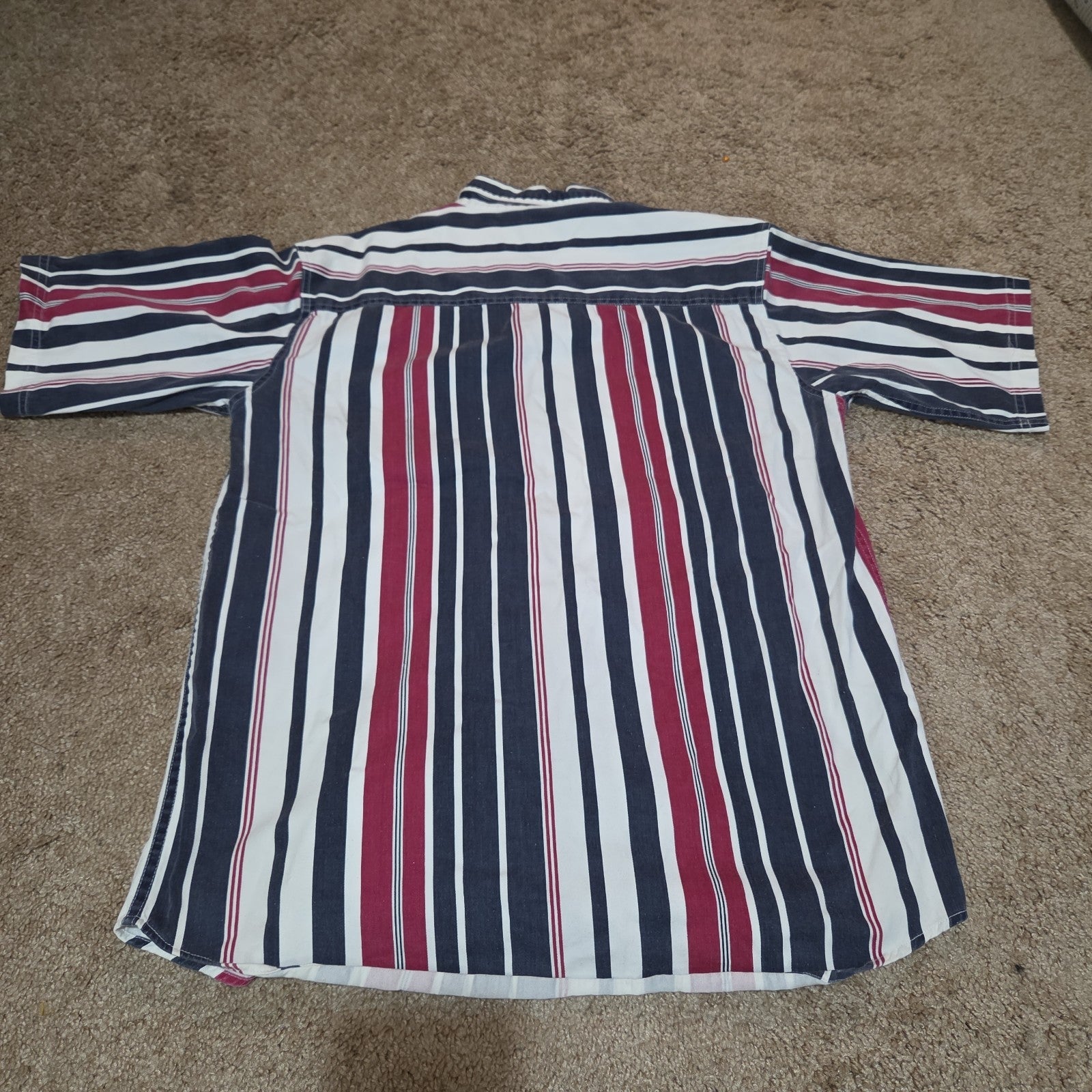 Pine Grove Striped Button Down Shirt Cotton Vintage 90s Retro Men Size M