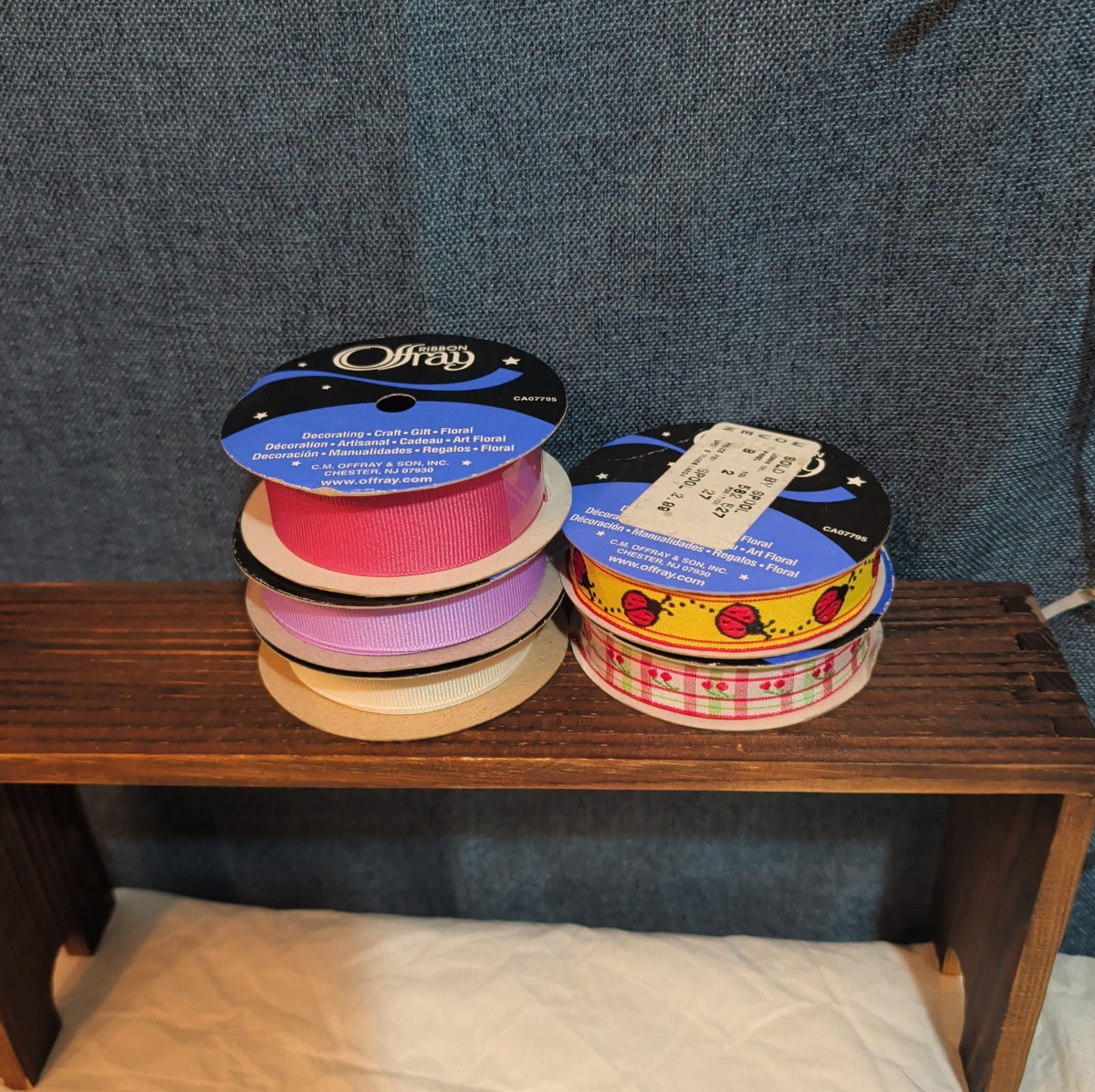 Offray Ribbon Lot 5 Ladybug Cherry Solid Spring Craft Destash