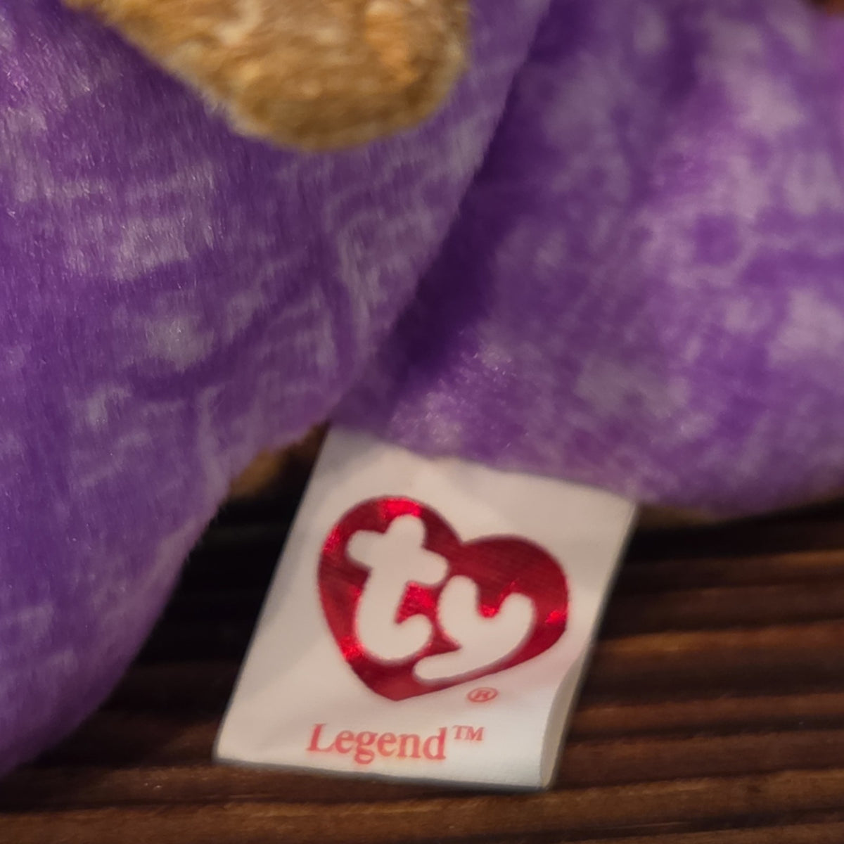 Ty Beanie Baby Legend Purple Dragon Plush Gold Wings 2003
