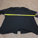 Apt 9 Black Blouse Womens XL V-Neck Roll Tab Sleeve Lightweight Shirt Casual Top