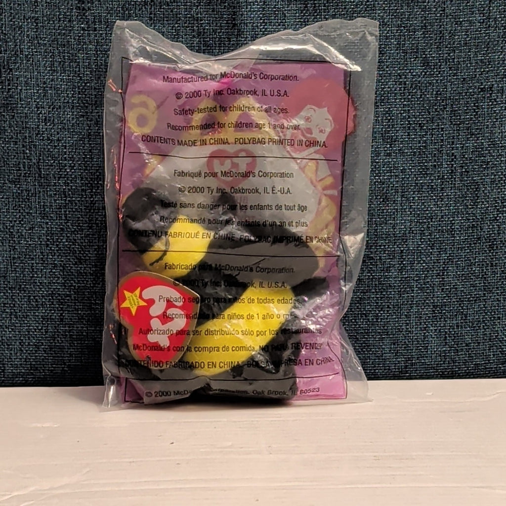 Ty Teenie Beanie Baby Bumble the Bee #6 McDonald’s 2000 Sealed New Toy Retired
