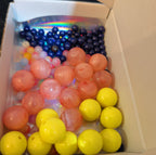 Mixed Pre-Drilled Round Plastic Beads 3oz Lot Pink Yellow Blue Craft