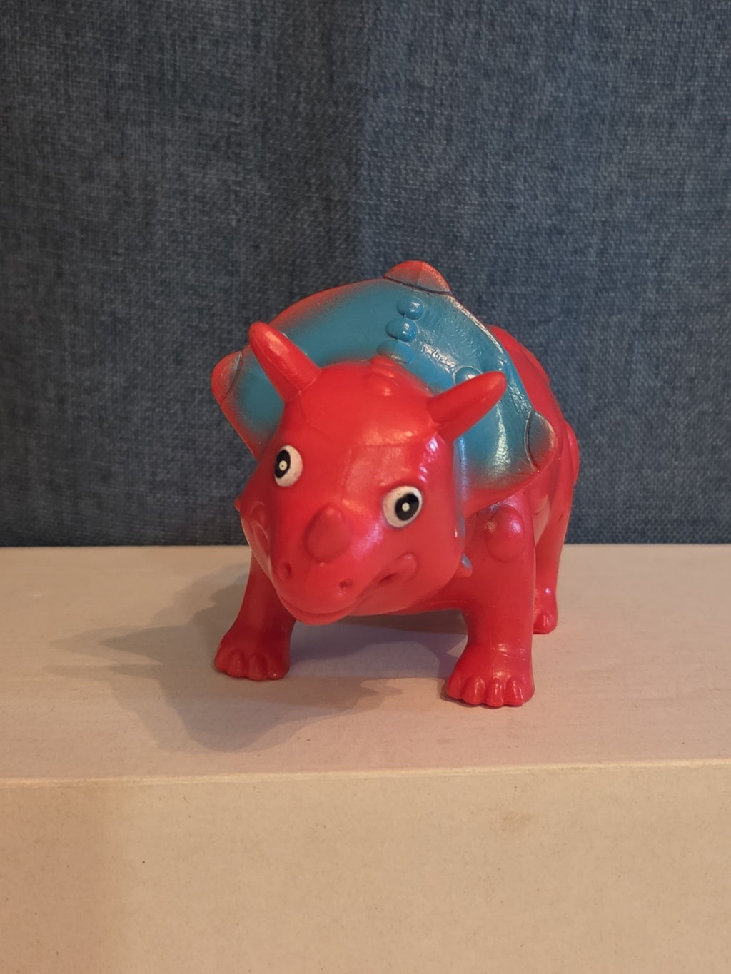 Kid Connection Triceratops Dinosaur Toy Red Blue 7" Long Plastic Figure Toddler