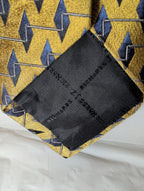 Vintage Edwards Michigan Silk Tie Gold Geometric Art Deco Men's Necktie 59"