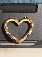 Open Heart Pendant Charm Silver Tone Vintage Y2K Vibe