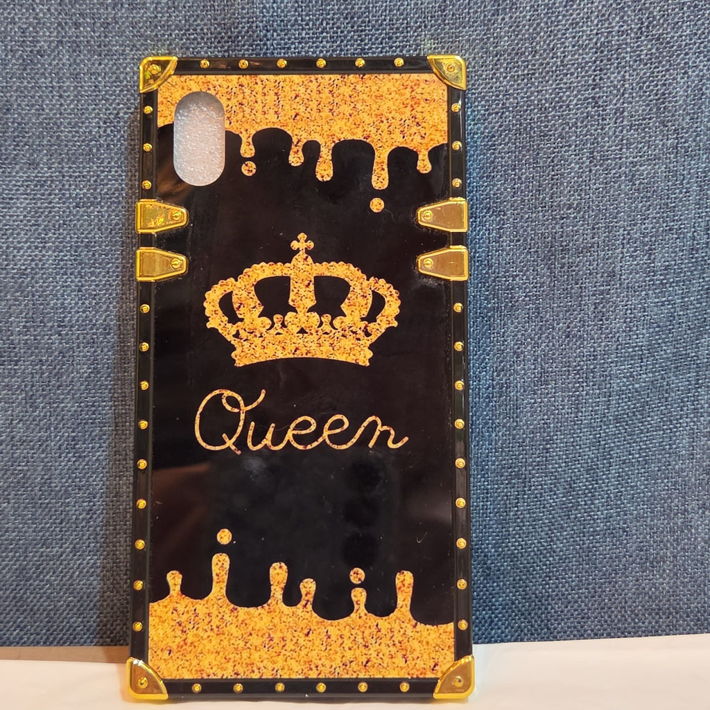 Boutique Samsung Galaxy Queen Crown Gold Square Case Shockproof