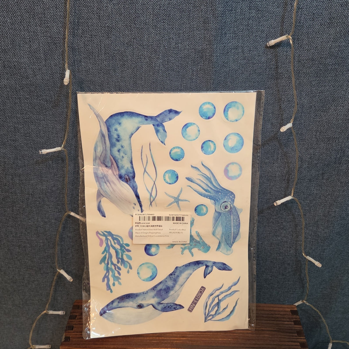 Ocean Marine Glow In Dark Wall Stickers Watercolor
